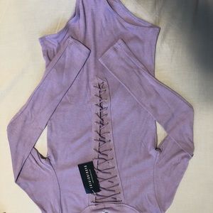 Lavender lace up bodysuit